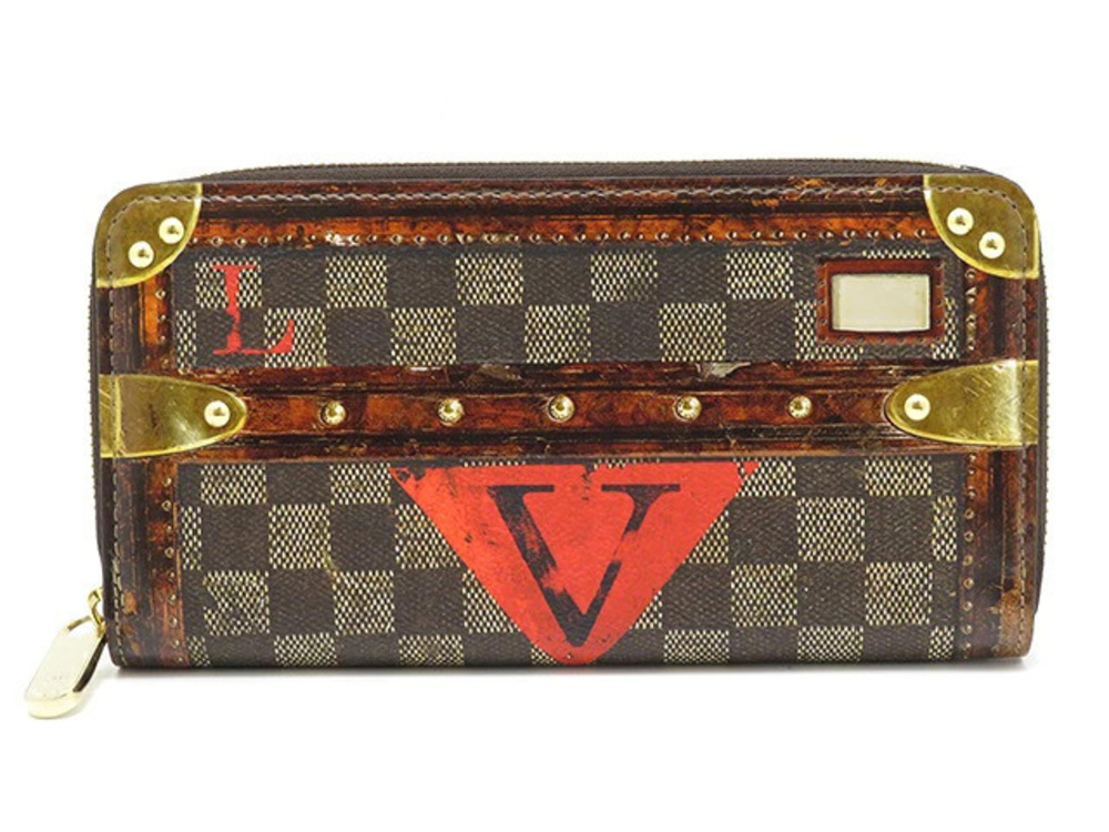 LOUIS VUITTON Long Wallet Zippy Transformed Damier Trompe loeil